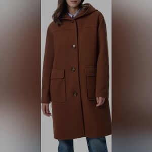 Bernardo Longline Hooded Coat Peacoat Puffer Tobacco Brown Size Small NWT​​​
